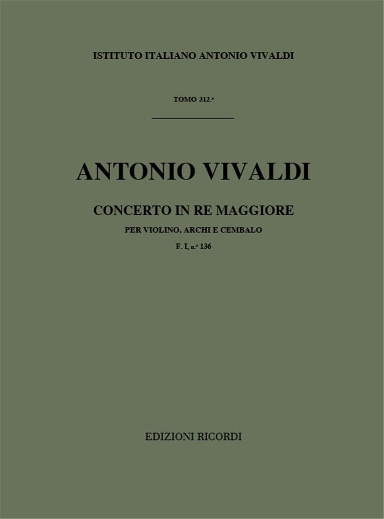 Concerti Per Vl. Archi E B.C.: In Re Rv 212A
